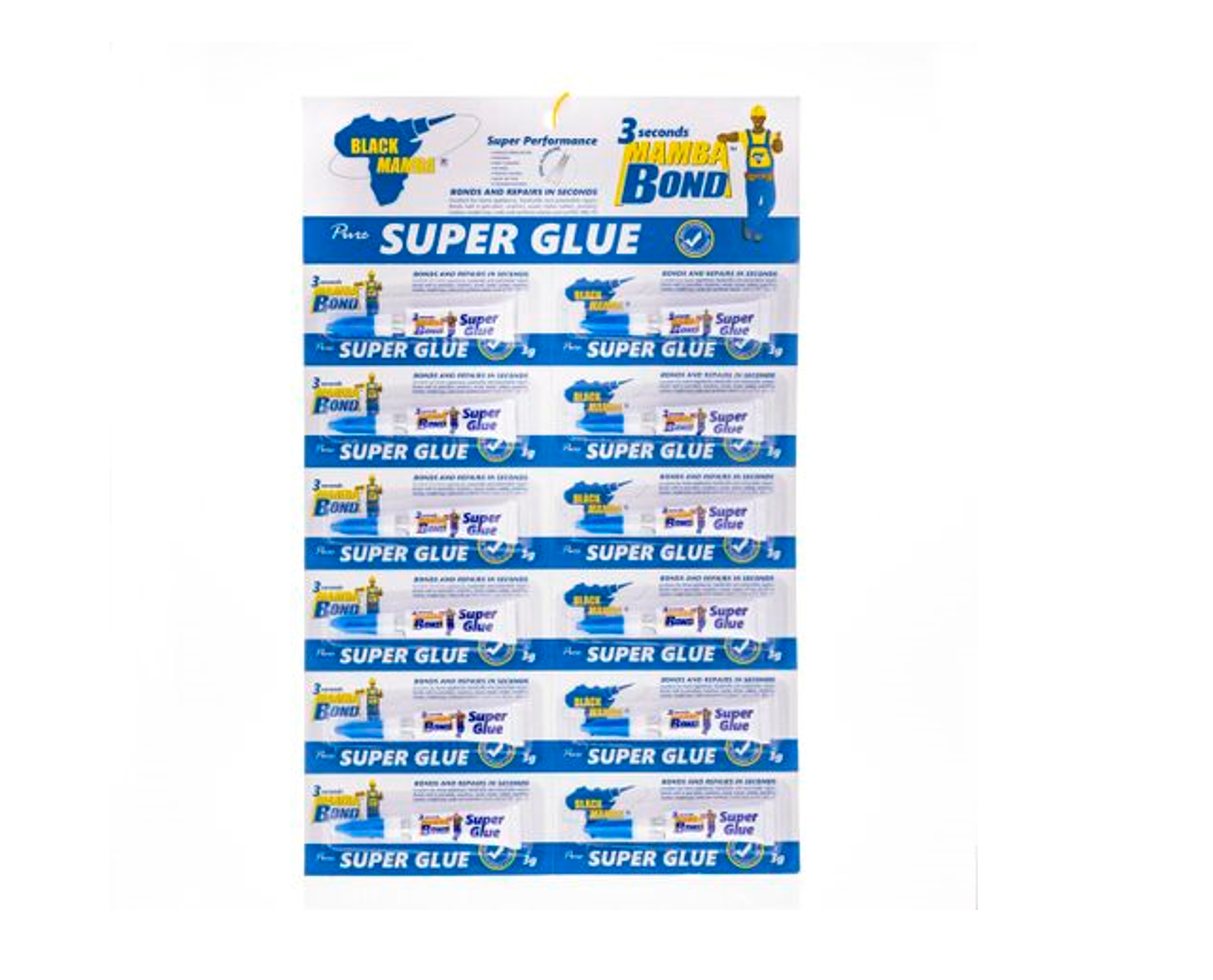 mama super glue Black Mamba Super Glue 3g x 12 Pack - Image 1
